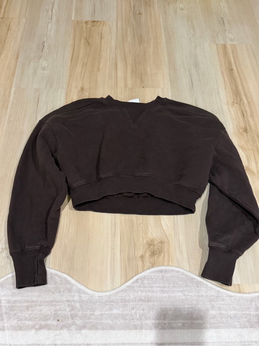 Cropped Brown Crewneck Sweatshirt